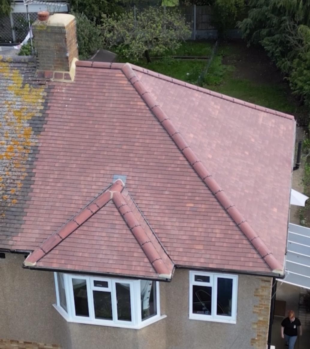 Full Roof Replacement in Mixed Brindle Clay — Edward Close, Brentwood, Essex
