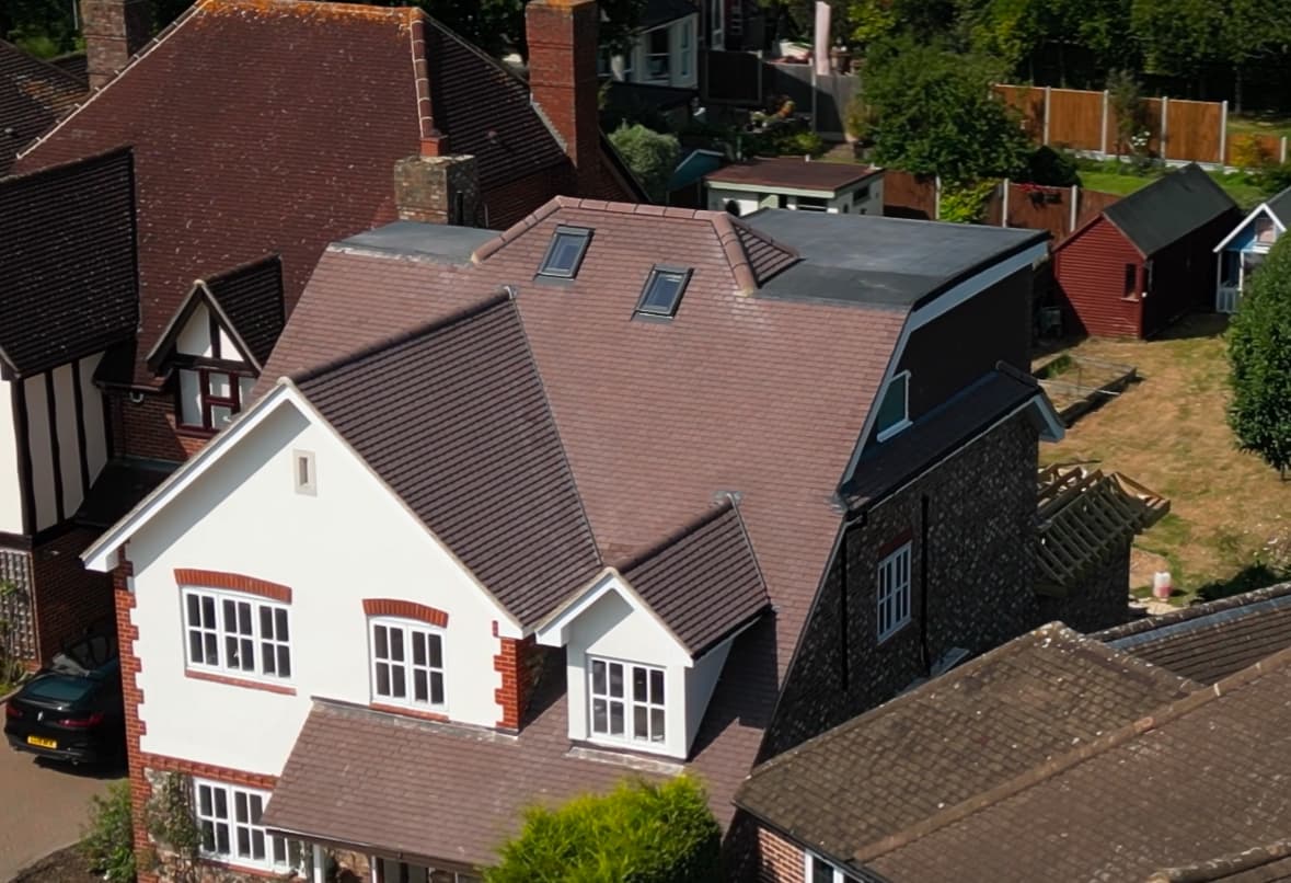 Completed pitched roof project by UKR Roofing Ltd in Essex and Hertfordshire